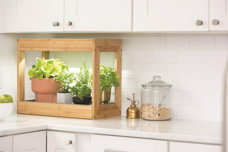 Furniture-grade LED grow light gardens fit into small spaces, add style to any home décor and provide plenty of light to make it easy to grow plants indoors. SUBMITTED PHOTO